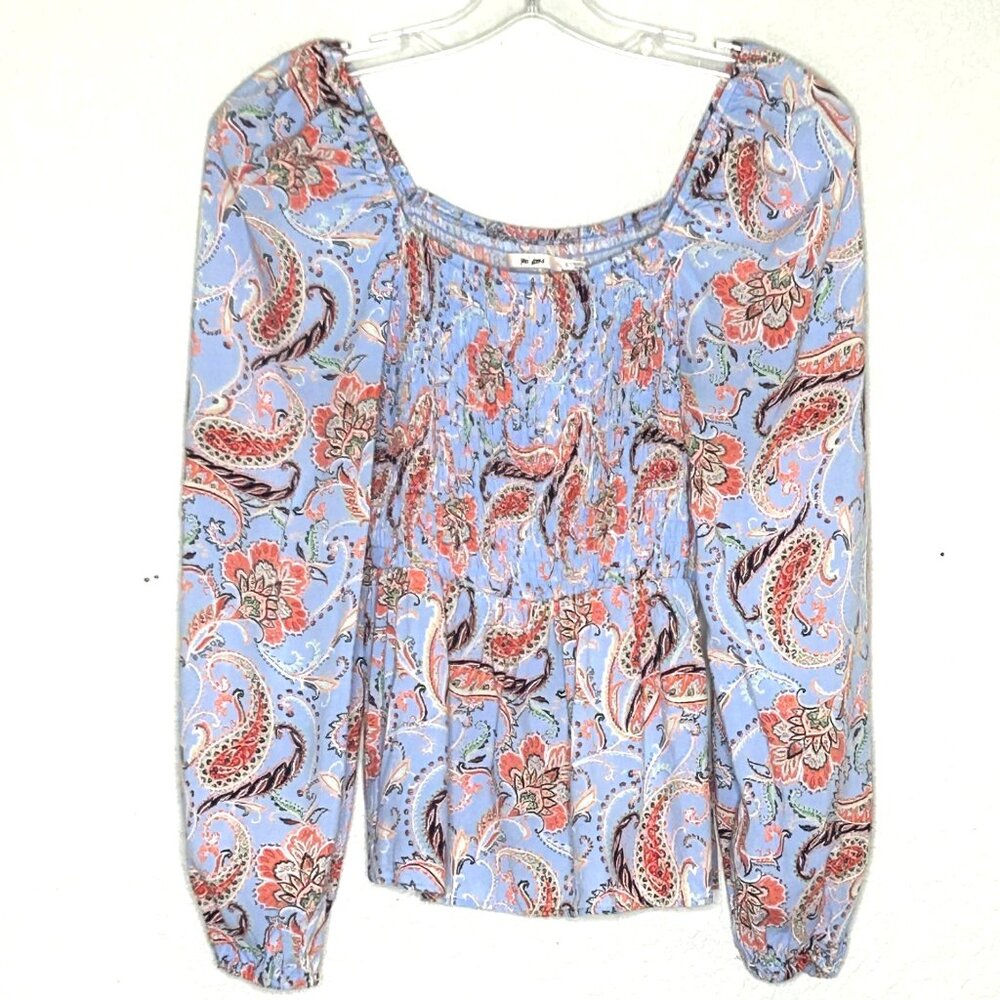 Mi Ami Women's Long Sleeve Floral Small Blouse